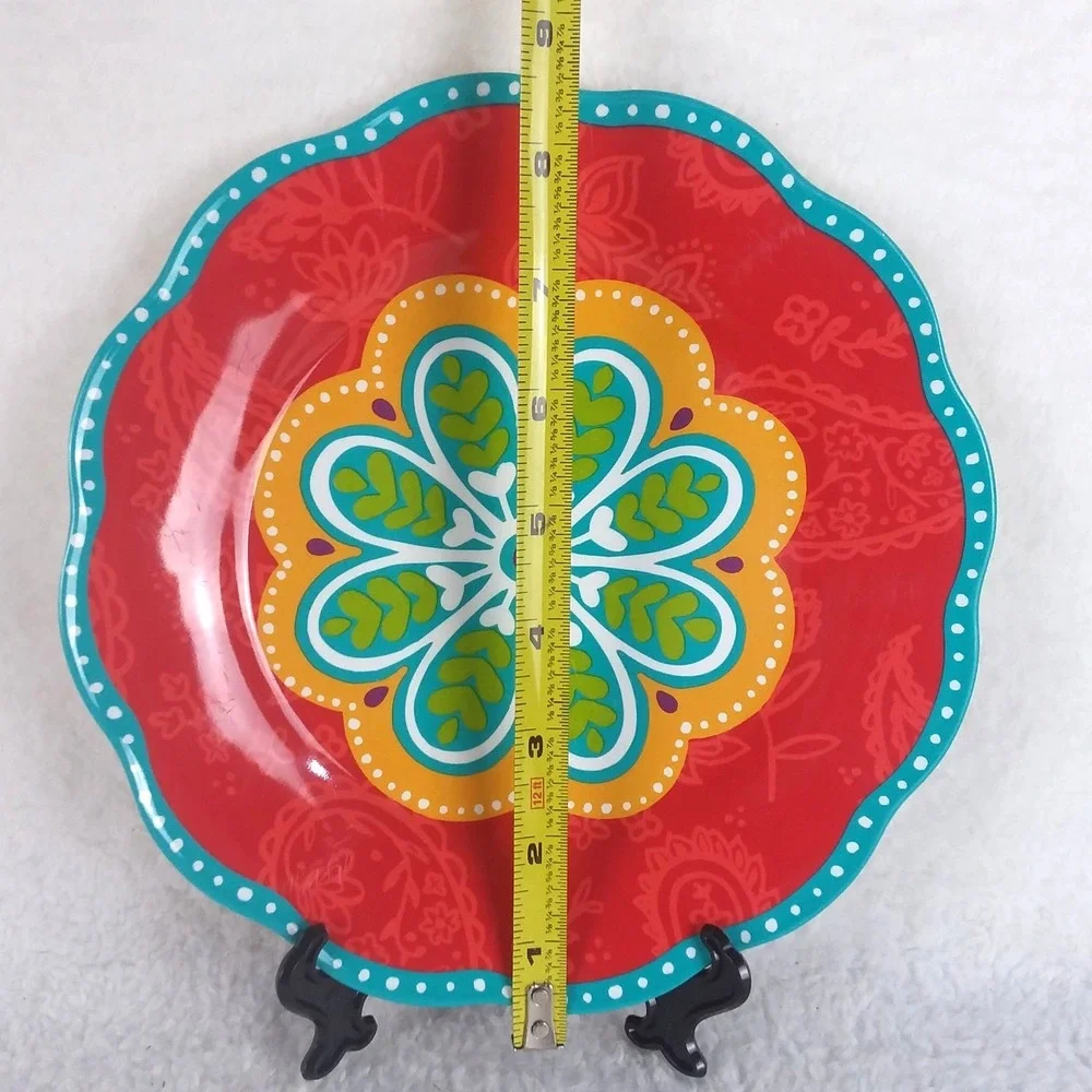 Pier 1 Sunny Floral Melamine Round Salad Plates 8.5